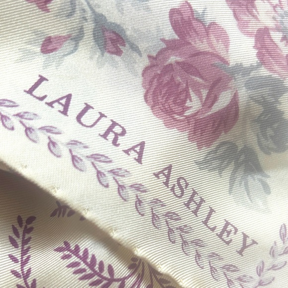 Laura Ashley Accessories - Vintage silk large Laura Ashley Pink and Purple Floral scarf